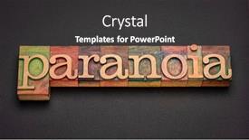  Presentation with mental health abstract - Audience pleasing presentation theme consisting of paranoia-word-abstract-in-vintage backdrop and a dark gray colored foreground