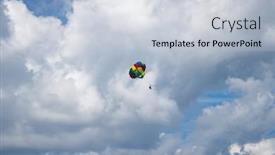  Presentation with sky rainbow - Theme having parasailing-against-blue-sky-rainbow background and a lemonade colored foreground