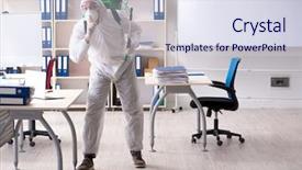  Presentation with pest control - Presentation design enhanced with parasitic disease - professional contractor doing pest control background and a sky blue colored foreground