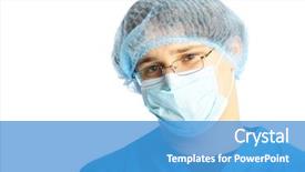  Presentation with wind energy close up portrait - PPT layouts featuring parasuit - portrait of the doctor close-up background and a  colored foreground