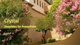  Presentation with granada - Cool new PPT theme with parc of alhambra granada andalousia spain europe backdrop and a tawny brown colored foreground