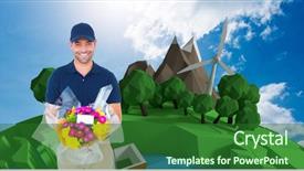  Presentation with composite - Audience pleasing slide deck consisting of parcel against trees and windmill backdrop and a forest green colored foreground