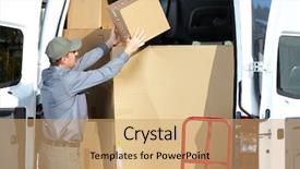  Presentation with postal service - Audience pleasing presentation theme consisting of parcel box postal delivery backdrop and a coral colored foreground