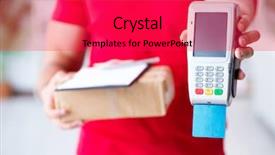  Presentation with pos - Cool new slide set with parcel delivery being paid backdrop and a red colored foreground