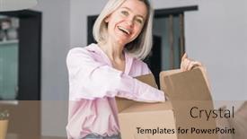  Presentation with order - Presentation consisting of parcel-order-shopping-online-buying background and a coral colored foreground