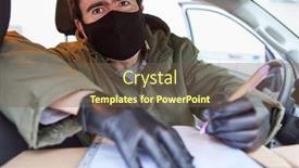  Presentation with car service - Cool new PPT theme with parcel-service-supplier-with-checklist backdrop and a tawny brown colored foreground