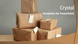  Presentation with kraft heinz - Presentation theme enhanced with parcels boxes with kraft paper background and a gray colored foreground
