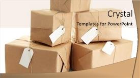  Presentation with kraft heinz - Colorful PPT layouts enhanced with parcels boxes with kraft paper backdrop and a coral colored foreground