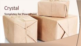  Presentation with boxes - Slides having parcels boxes with kraft paper background and a lemonade colored foreground