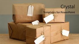  Presentation with boxes - Beautiful presentation theme featuring parcels boxes with kraft paper backdrop and a coral colored foreground