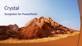  Presentation with rocks - Slides having parched - colorful landscapes of the orange background and a sky blue colored foreground