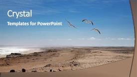  Presentation with oil rig desert - Colorful presentation theme enhanced with parched - namib desert skeleton coast namibia backdrop and a teal colored foreground