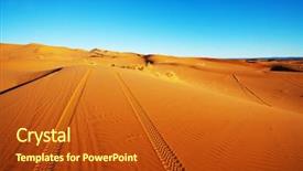  Presentation with sand dunes - Cool new theme with parched - scenic sand dunes in desert backdrop and a crimson colored foreground