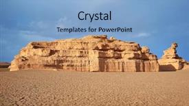  Presentation with desert - PPT theme having parched - xinjiang china desert tucheng background and a light blue colored foreground