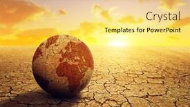  Presentation with climate change - Beautiful PPT layouts featuring parched-planet-earth backdrop and a yellow colored foreground