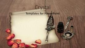  Presentation with scroll paper - PPT layouts enhanced with parchment-paper-scroll-with-dried and a coral colored foreground