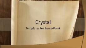  Presentation with scroll - Presentation theme consisting of pergament - parchment scroll on wooden background background and a coral colored foreground