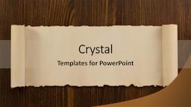  Presentation with scroll - Presentation design enhanced with parchment scroll on wooden background background and a soft green colored foreground