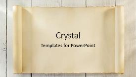  Presentation with scroll paper - Amazing theme having old paper roll - parchment scroll on wooden background backdrop and a lemonade colored foreground