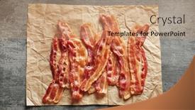  Presentation with parchment - Beautiful PPT layouts featuring parchment with cooked bacon rashers on table backdrop and a coral colored foreground