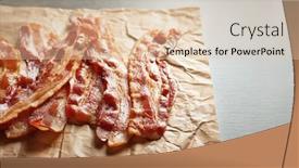  Presentation with parchment - Audience pleasing PPT theme consisting of parchment with cooked bacon rashers on table backdrop and a lemonade colored foreground