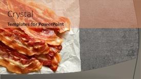  Presentation with parchment - Beautiful slides featuring parchment with cooked bacon rashers on table backdrop and a coral colored foreground