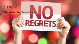  Presentation with colorful - Audience pleasing PPT layouts consisting of pardon - no regrets card with colorful backdrop and a coral colored foreground