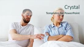  Presentation with people conflict - Beautiful PPT theme featuring pardon - people relationship difficulties and family backdrop and a sky blue colored foreground