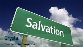  Presentation with salvation - Slide set having pardon - salvation road sign with dramatic background and a  colored foreground