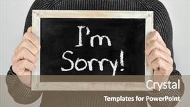  Presentation with chalkboard - Colorful PPT theme enhanced with pardon - young caucasian man shows backdrop and a coral colored foreground