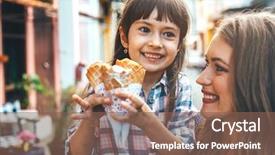  Presentation with walking together - Amazing presentation theme having parent and child happy moments backdrop and a violet colored foreground