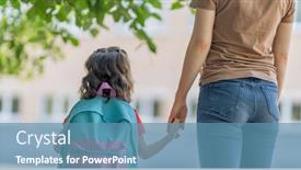  Presentation with back school - Beautiful theme featuring parent-and-pupil-of-primary backdrop and a teal colored foreground