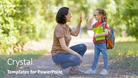  Presentation with school annual day - Slide set enhanced with parent-and-pupil-of-primary background and a ocean colored foreground