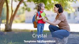  Presentation with back school - Presentation with parent-and-pupil-of-primary background and a ocean colored foreground