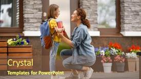  Presentation with back school - Presentation design featuring parent-and-pupil-of-primary background and a tawny brown colored foreground