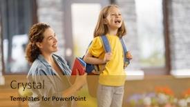  Presentation with back school - Presentation theme consisting of parent-and-pupil-of-primary background and a gold colored foreground