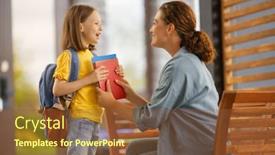  Presentation with back school - Slide deck having parent-and-pupil-of-primary background and a tawny brown colored foreground