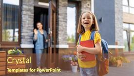  Presentation with pupil - Theme consisting of parent-and-pupil-of-primary background and a tawny brown colored foreground