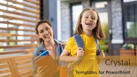  Presentation with back school - Presentation design with parent-and-pupil-of-primary background and a gold colored foreground