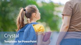  Presentation with back school - Beautiful presentation design featuring parent-and-pupil-of-secondary backdrop and a teal colored foreground