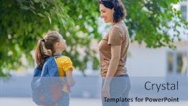  Presentation with back school - Presentation consisting of parent-and-pupil-of-secondary background and a light blue colored foreground