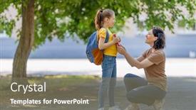  Presentation with back school - Slide deck enhanced with parent-and-pupil-of-secondary background and a gray colored foreground