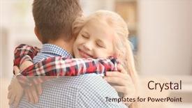  Presentation with big fat belly girl - Theme with parent child - cute little girl hugging her background and a lemonade colored foreground