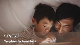  Presentation with father son and looking - Slides featuring parent child - father and son using digital background and a tawny brown colored foreground