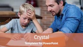  Presentation with homework - PPT layouts consisting of parent child - father helping son with his background and a coral colored foreground