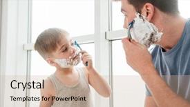  Presentation with father son and looking - Cool new slides with parent child - photo of young happy father backdrop and a soft green colored foreground