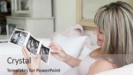  Presentation with pregnant woman - Slide deck having parent day - happy young pregnant woman looking background and a soft green colored foreground