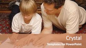  Presentation with parent child covid 19 - Presentation featuring parent helping child with homework background and a  colored foreground