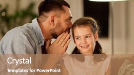  Presentation with information - Colorful slide set enhanced with parent information night - family fatherhood leisure and people backdrop and a coral colored foreground