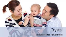  Presentation with counseling parent involvment - Beautiful PPT layouts featuring parent looking at baby son backdrop and a  colored foreground